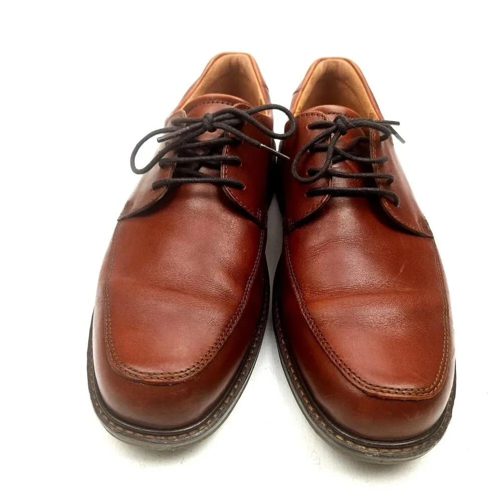 Ecco Holton Oxford Dress Shoes Apron Toe Tie Brown Leather Lace Up EU43 /US9-9.5